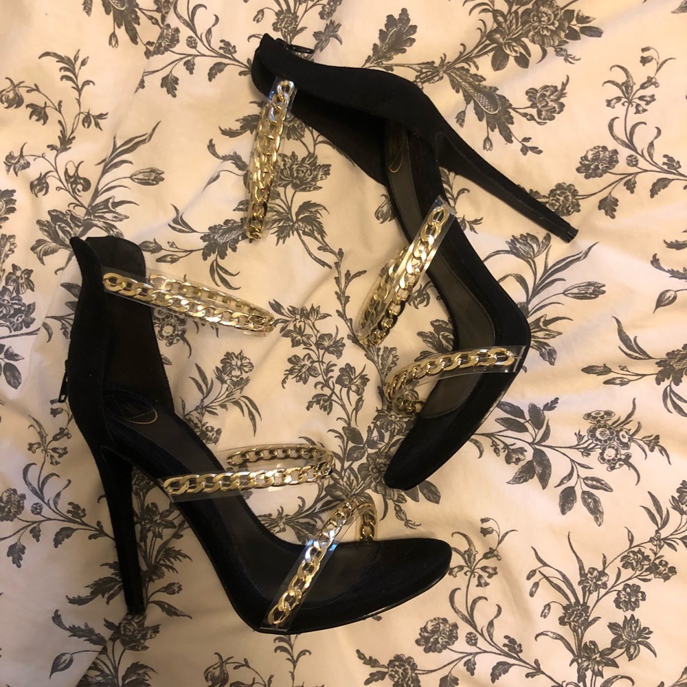 Misguided gold chain heels